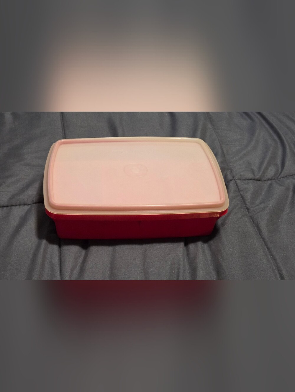 Vintage Red Tupperware Tuppercraft Stow N Go Divided Container w/ Tray & Lid